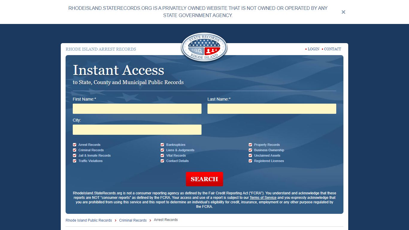 Rhode Island Arrest Records Online | StateRecords.org
